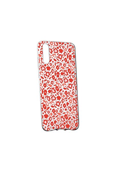 bestcase Husa Red Floweres Pattern, pentru Realme C3, rezistenta la uzura, an...