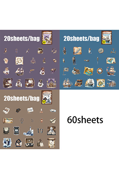 Choice1 S26629-123 ماركة Mr Paper، 60 قطعة/3 أكياس، ملصقات PET بتصميم سلسلة ا...