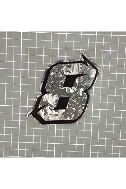 Choice3 Height5CM HYN01-Number8 1PC Silver Carbon Fiber Vinyl Number Motorcyc...