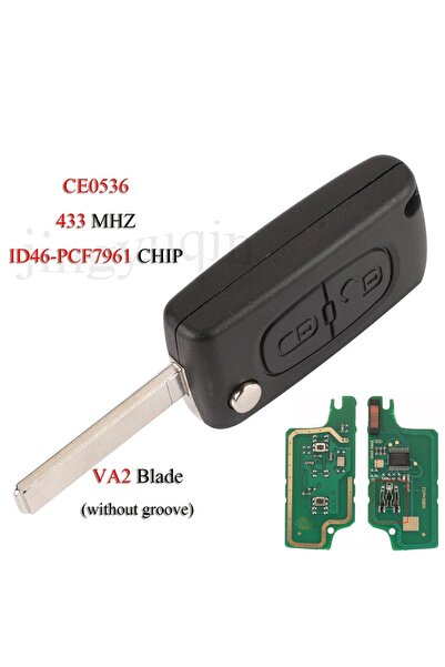 Choice4 ASK Modulation CE0536 VA2 jingyuqin Remote Flid Car Key For Peugeot 2...