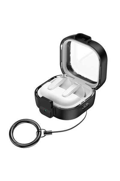 Choice حافظة سماعات أذن شفافة من سلسلة رينبو السوداء لـ Galaxy Buds4 Pro، حاف...