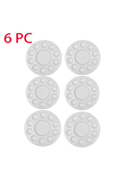 Choice3 BP111-6PCS 7-Piece Round Plastic Paint Palette Set - 12-Well Watercol...
