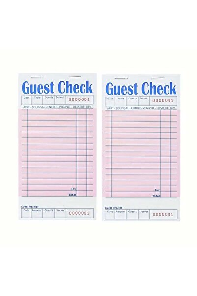 Choice1 2pcs pink 2/6 Packs Packs Server Note Pads, Guest Check Books For Ser...