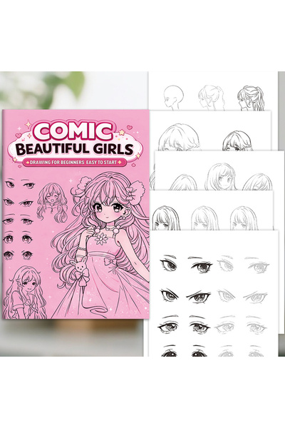 Choice Beautiful Girls Line Drawing Album, Comic Character Drawing Practice B...