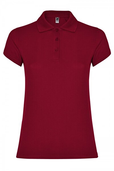 ROLY Women's polo shirt, 100% cotton, Star, burgundy