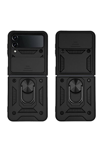 Sonique Θήκη Ring Armor CamPro για Samsung (Large Hole) Galaxy Z Flip 4 Μαύρο
