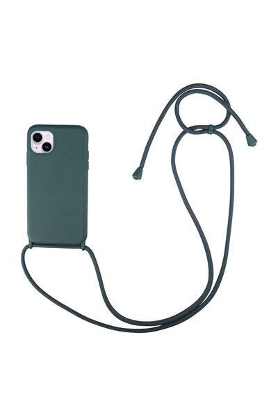 Sonique Θήκη Σιλικόνης με Κορδόνι CarryHang Apple iPhone 14 Πράσινο Σκούρο
