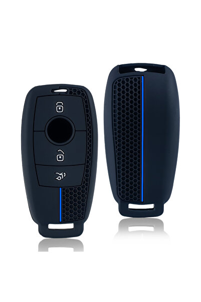 Choice Blue Line Silicone Car Remote Key Case Cover for Mercedes Benz A C E S...