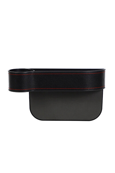 Choice1 Left Side black 1PC PU Leather Car Seat Gap Storage Box Universal Sea...