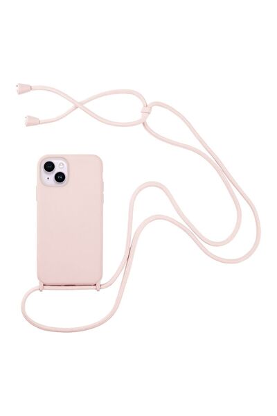 Sonique Θήκη Σιλικόνης με Κορδόνι CarryHang Apple iPhone 14 Plus Ροζ