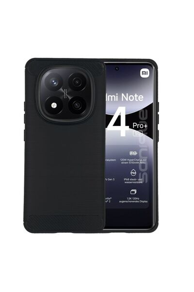 Sonique Θήκη Σιλικόνης Carbon Brushed Xiaomi Redmi Note 14 Pro Plus 5G Μαύρο