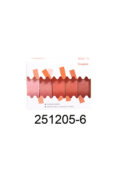 Choice5 251205-6 مجموعة من 5 لفات شريط واشي ملون رفيع بعرض 10 مم (0.4 بوصة) و...