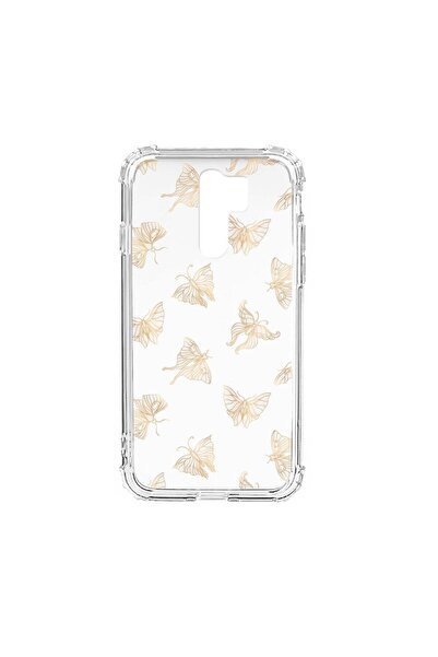 bestcase Husa Silicon Anti Shock, Compatibila Cu Xiaomi Redmi 9, Gold Butterf...