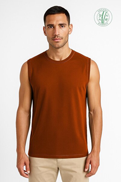 OBJE Men's Tile Bambo Round Neck Sleeveless Undershirt