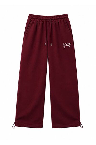 zaee Tiger Fang Embroidered Adjustable Leg Baggy Sweatpants