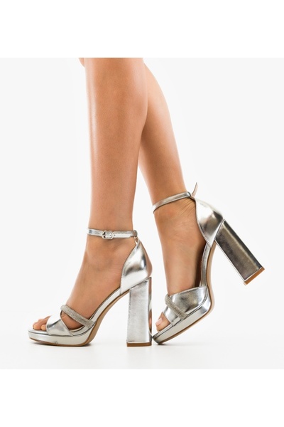 BENOTTİ Rutyna Silver Heeled Sandals