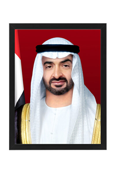 Boomah Accessories صورة رسمية للشيخ محمد بن زايد آل نهيان مع إطار 30×40 سم