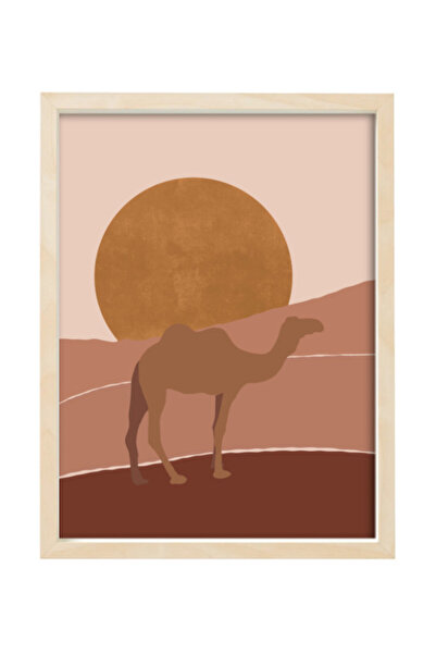 Boomah Accessories Dubai Dessert Travel Camel Boho Style Poster with Frame 30...