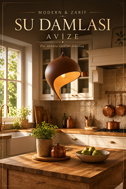 Trezon Modern Dekoratif Su Damlası Avize Beyaz LED Ampul Hediyeli