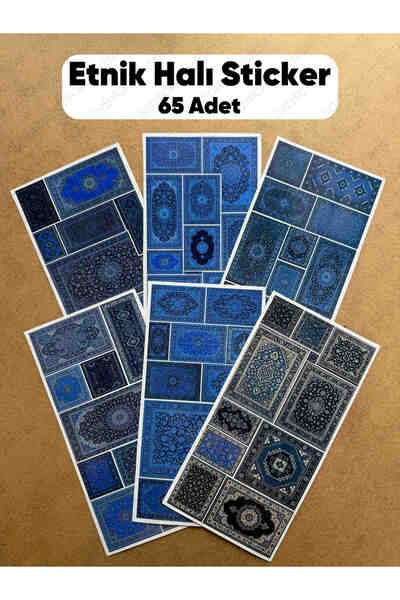 hdsticker 65 Adet Etnik Halı Kilim Desenli Motif Vintage Bohem Ajanda Defter ...