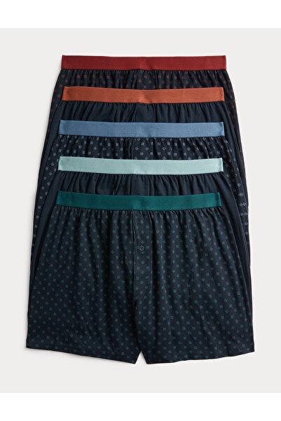 Marks & Spencer 5'li Desenli Jersey Boxer