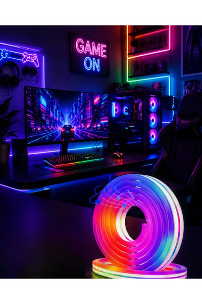 Epilons Uygulama Kontrollü Rgb Neon Led Şerit Işık 16 Milyon Renk Destekli