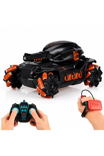 Bebelul Tanc RC Tank Fight Copii, Control Gesturi si Telecomanda, Negru Cupru...