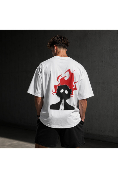 Nulivez Oversize Unisex Printed T-Shirt – Anime-Inspired Back-Printed Streetw...