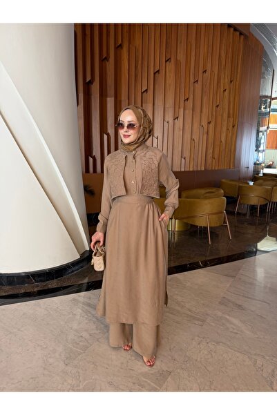Sevanna Sahra Nakış detaylı tunik & pantolon takım