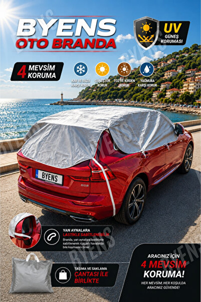 BYENS Oto Branda Araba Brandası Çadırı Araç Örtüsü Tentesi Otobranda Araç Güneşlik Ön Cam Perdesi Camı Güneşliği Araç İçi Güneş Önleyici