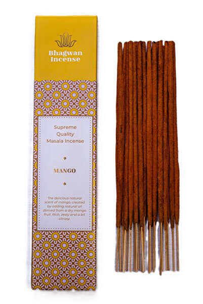 Bhagwan Incense Mango - bețișoare parfumate masala naturale premium, 15g