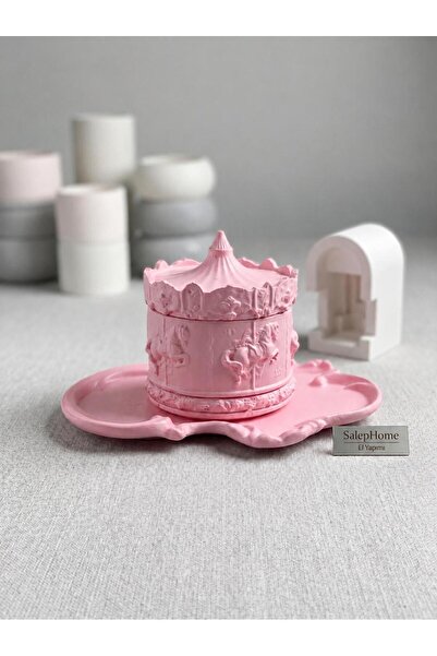 SalepHome PEMBE ATLI KARINCA BOŞ KUTU TAKI KUTUSU MUMLUK TABAKLI 2'Lİ SET