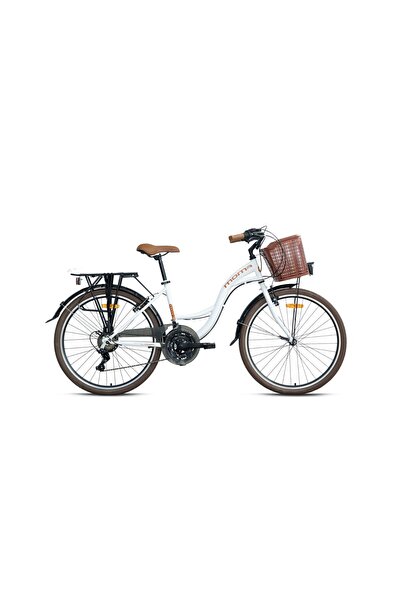 Geroni - MOMA URBAN - 26 City Bike - 21 Speed - V-Brake - White-Brown