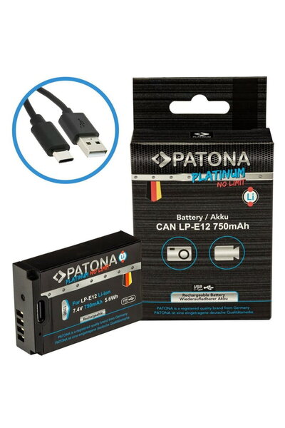 Patona Platinum LP-E12 750mAh Battery replace Canon EOS 100D EOS-M50-1396