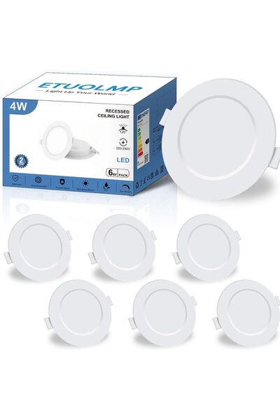ETUOLMP Spoturi LED încastrate ETUOLMP, 230 V, Set de 6, Spoturi de tavan de ...
