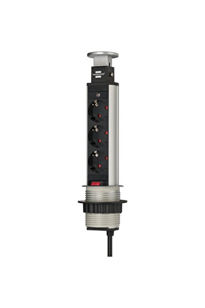 Brennenstuhl Priză multiplă încorporată Power Tower cu 3 căi, retractabilă pe...
