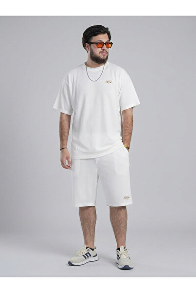 Finelook Men's Textured Style Over Size T-Shirt and Shorts Set