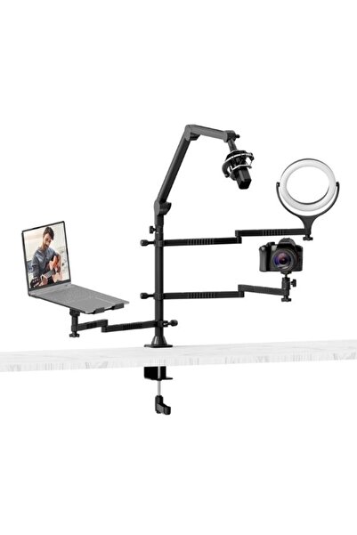 GÜMRÜK BEY Vijim Ls21 Aluminum Multifunctional Desk Stand – Laptop, Camera, M...