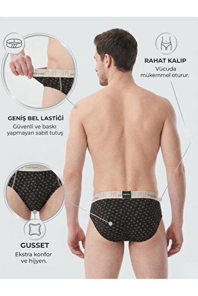 Mercan Men's Slip Underwear and Boxer Set 2 Pack Cotton Premium Patterned