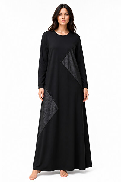 Mutlu City Women's Middle-Aged Patterned Mother's Combed Cotton Dress 1383