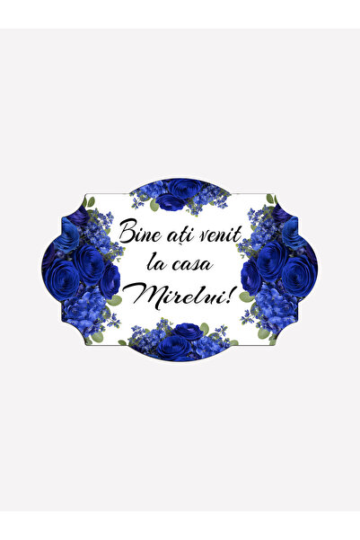 OEM "Welcome to the Groom's House!" Plaques, Blue Flowers, 46x31 cm