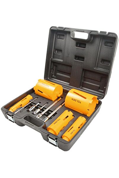 TOLSEN Core Drill Set, 11PCS Durable Multi-Size Core Drilling Set with Storag...
