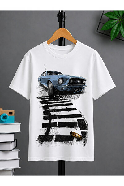 VODEXA Tricou oversize unisex JJZ CAR Imprimat 100% bumbac Tricou confortabil