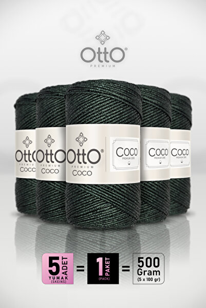 Otto Coco - Dark Green - 5-Pack - 2Mm/100Gr/125M - Glitter Cotton Bag and Acc...