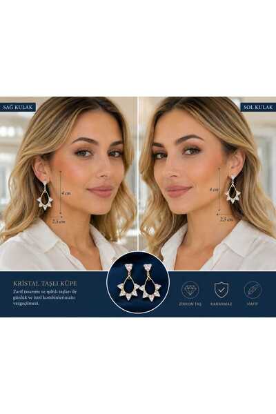 beyna aksesuar أقراط حلقية مرصعة بالكريستال