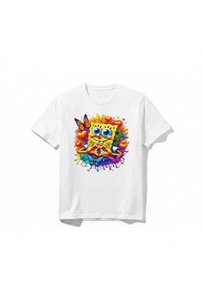URBANTRENDSTORE Sponge Bob stilizovana majica sa printom, unisex, za devojčic...