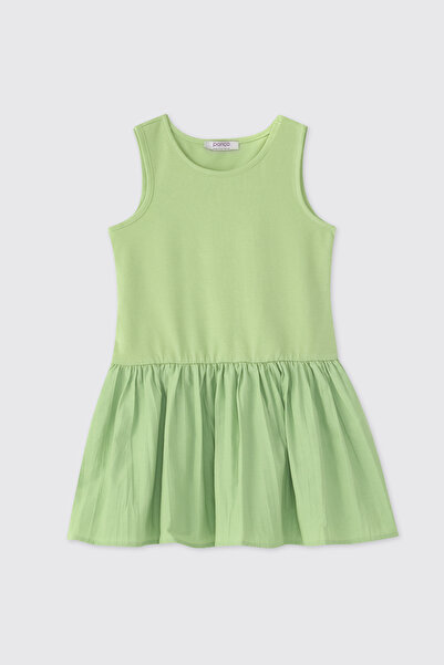 Panço Girl's Green Dress