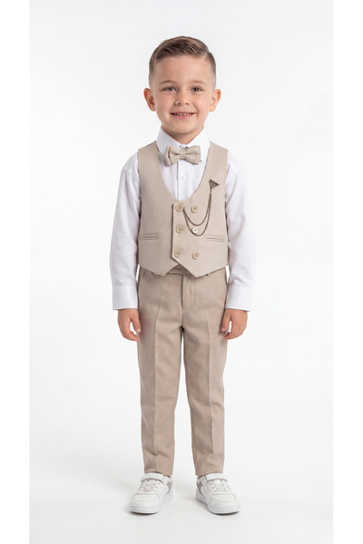 Mışıl Kids Set băieți cu vestă și papion, 6 piese, cu nasturi
