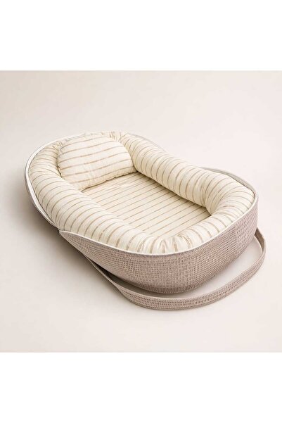 JULYA KİDS Çok Amaçlı BabyNest Pamuk Ve Pike Kumaş Çantali Bebek Çantası Taşınabilir
