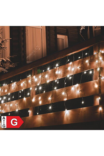 Somogyi Perdea de lumini, 200 LED, alb cald, pt exterior, cu legare in serie